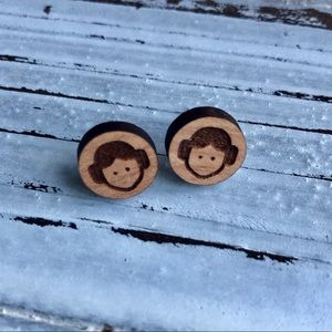 Wood Star Wars stud post earrings